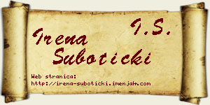 Irena Subotički vizit kartica